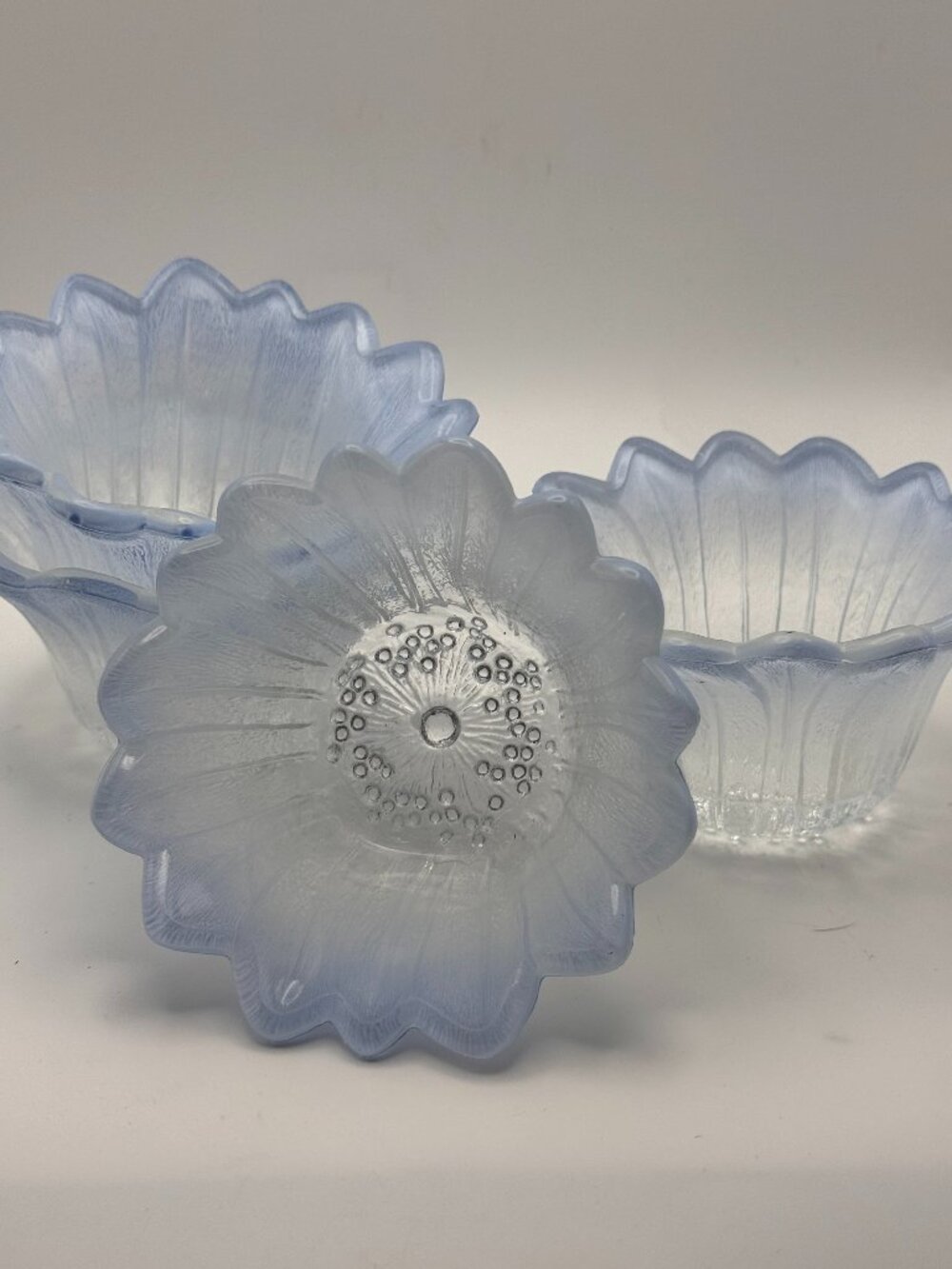 Frosted Glass Flower Bowls